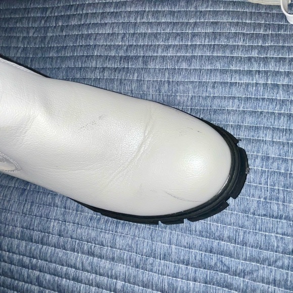 White & Black Chunky Chelsea Boots - Picture 6 of 8